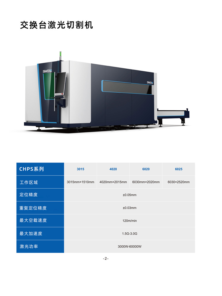 Parameters of laser cutting machine with exchange station